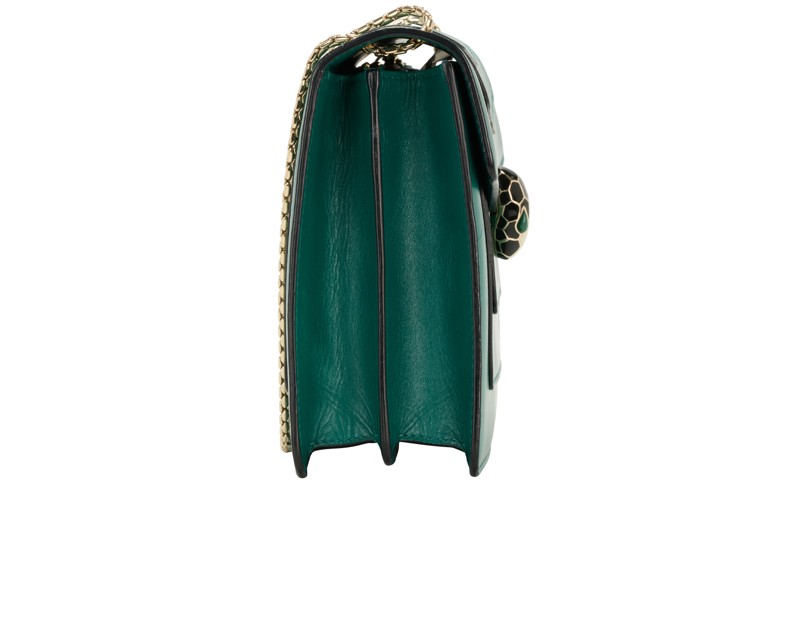 Serpenti Forever Shoulder Bag, &pound;795, Handbags, Green, Leather, Side view